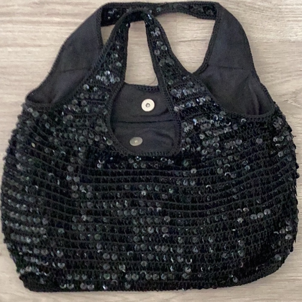 Black Sequin Shoulder Bag